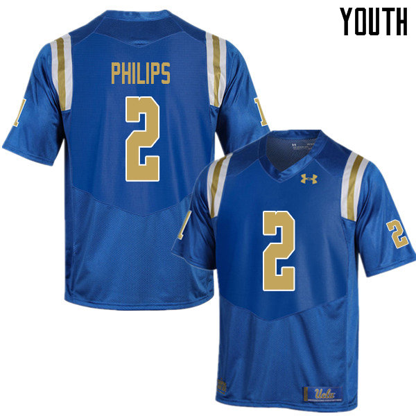 Youth #2 Kyle Philips UCLA Bruins College Football Jerseys Sale-Blue